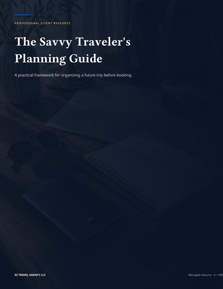 The Savvy Traveler's Planning Guide cover preview