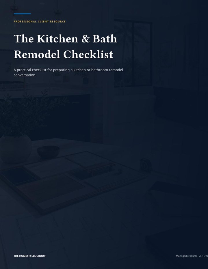 Kitchen & Bath Remodel Checklist cover preview