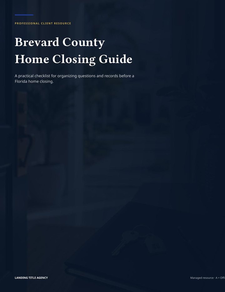 Brevard County Home Closing Guide cover preview