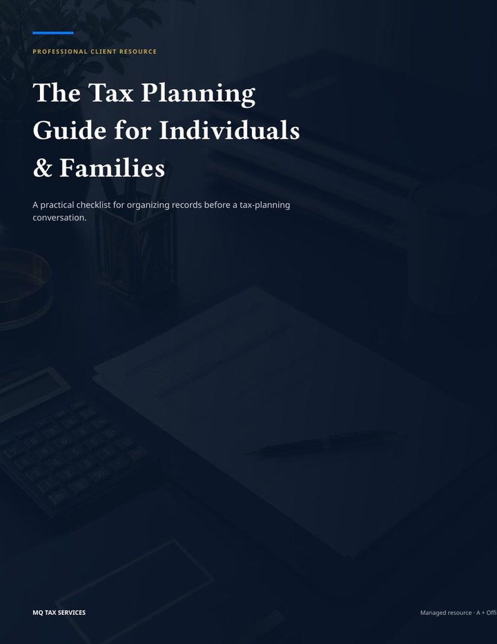 Tax Planning Guide for Individuals & Families cover preview