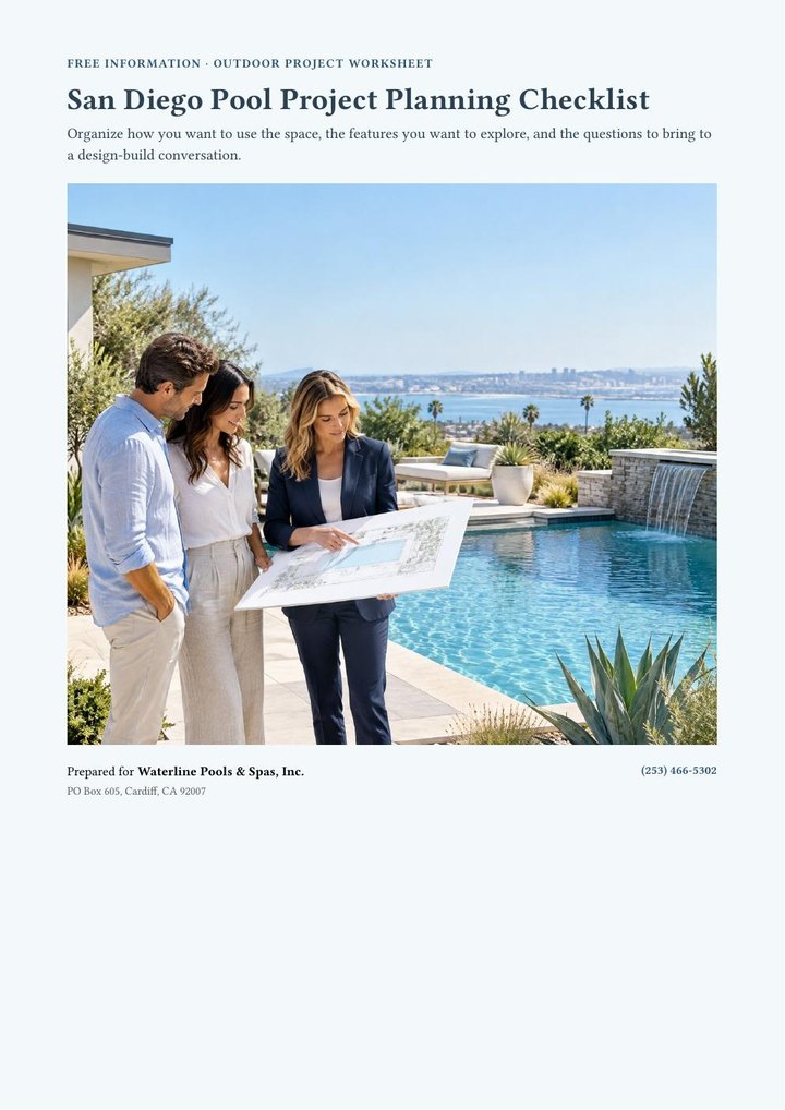 San Diego Pool Project Planning Checklist cover preview